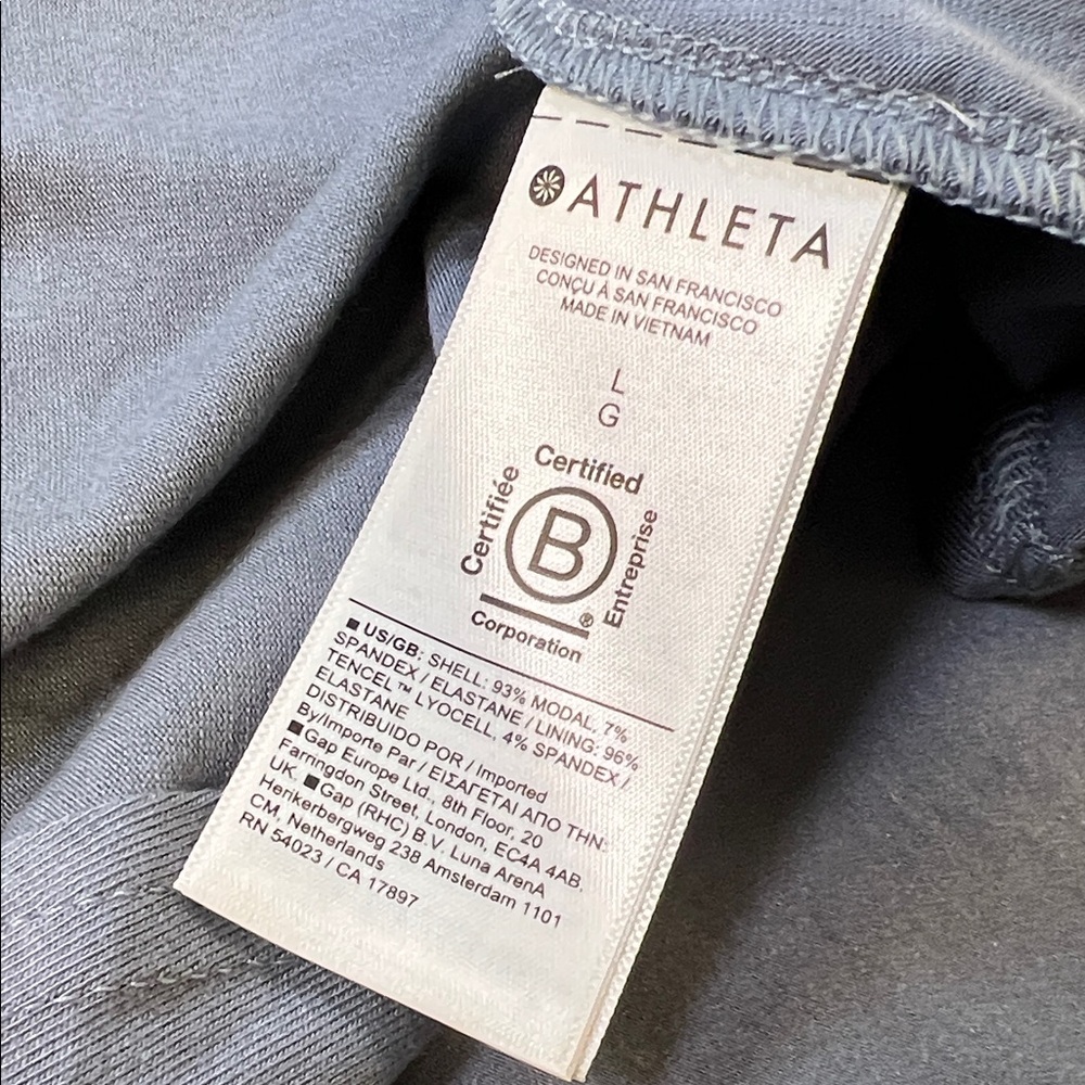 Athleta Santorini Midi Slate Blue Lined Sleeveless Dress -NWT Women’s Large - Picture 7 of 9